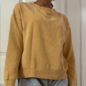 Fleece lined mustard sweater